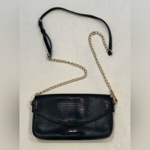 DKNY crocodile embossed clutch/crossbody